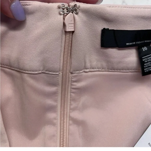 White House Black Market Light Pink Fluid Pencil Skirt NWT Size 10 - Picture 4 of 10
